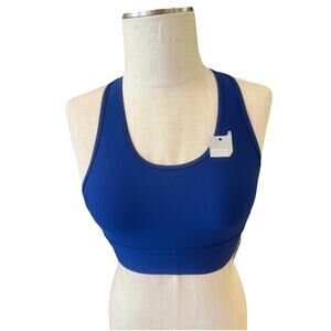 DSG Strappy Compression Sports Bra XS Cobalt Punch Blue Medium Support NWT